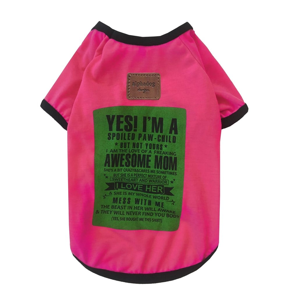 Alphadog Spoiled Pink Orta-Büyük Irk Köpek T-shirtü