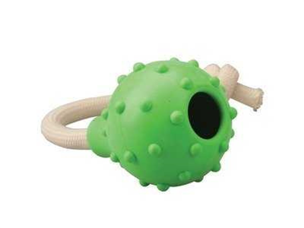 M-Pets Kale Kauçuk İp Firlatma Köpek Oyuncagı 7x28 Cm Yeşil