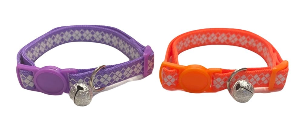 Ekose Desenli, Zilli Boyun Tasması (1 adet)