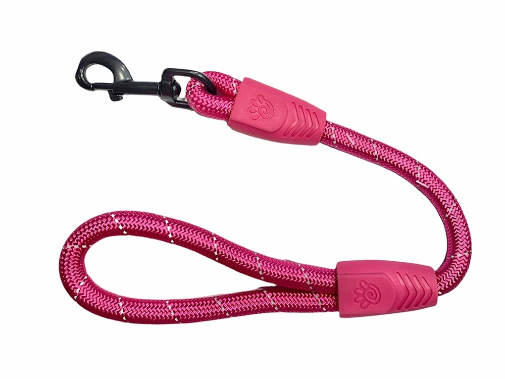 Doco Traffic Reflektörlü Pembe Kısa Halat Gezdirme Kayışı 13 mm x 50 cm