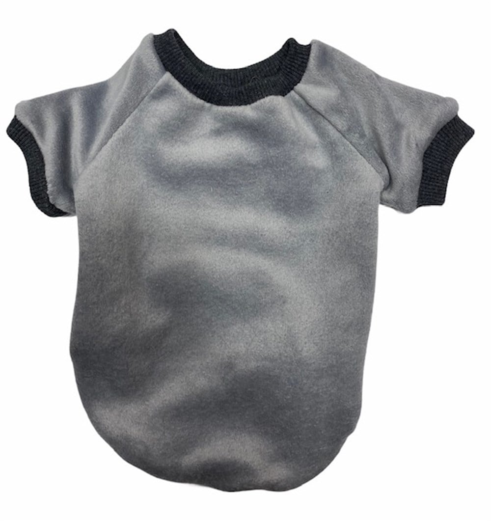 Gri Yumuşacık Düz Kadife Sweatshirt