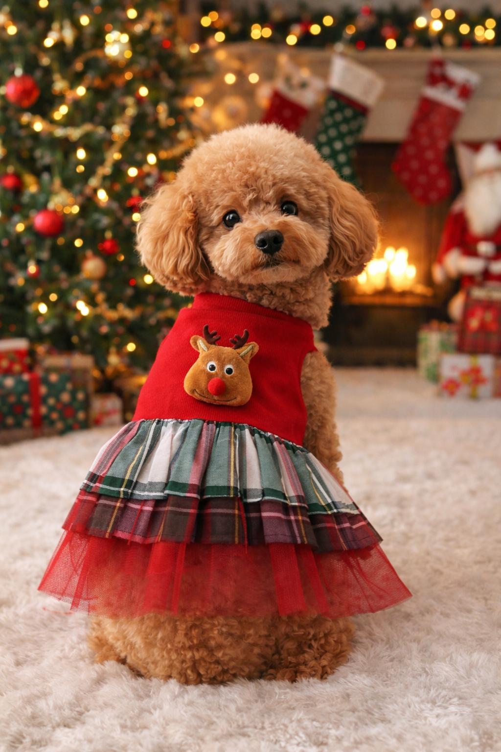 Miniş Rudolf Tütülü Küçük Irk Köpek Elbisesi