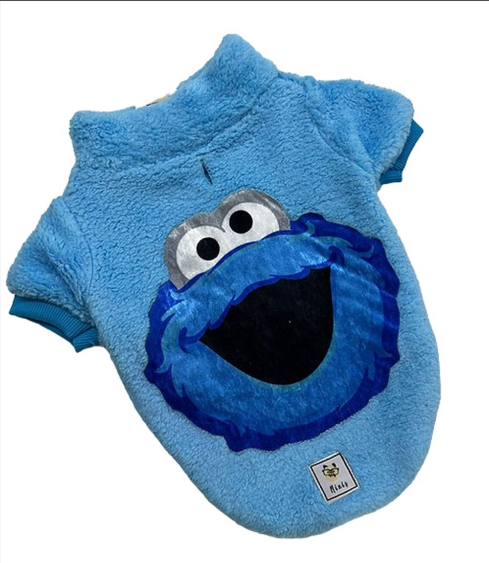Miniş Mavi Peluş Küçük Köpek Sweatshirtü