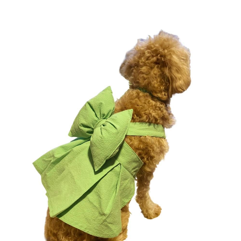 Dev Fiyonklu Yeşil Küçük Irk Köpek Elbisesi