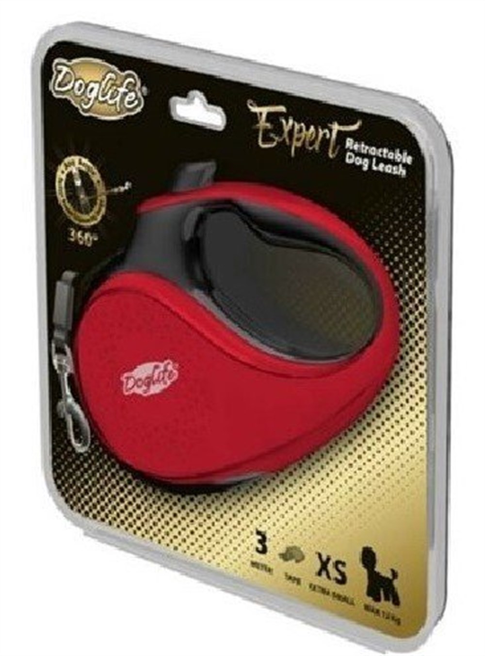 Doglife Expert Kırmızı Otomatik Tasma S, 5 m Şerit Max 15 kg