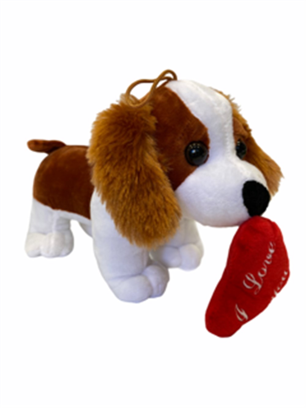 Kalbi Ağzında Romantik Peluş Köpek 28 cm