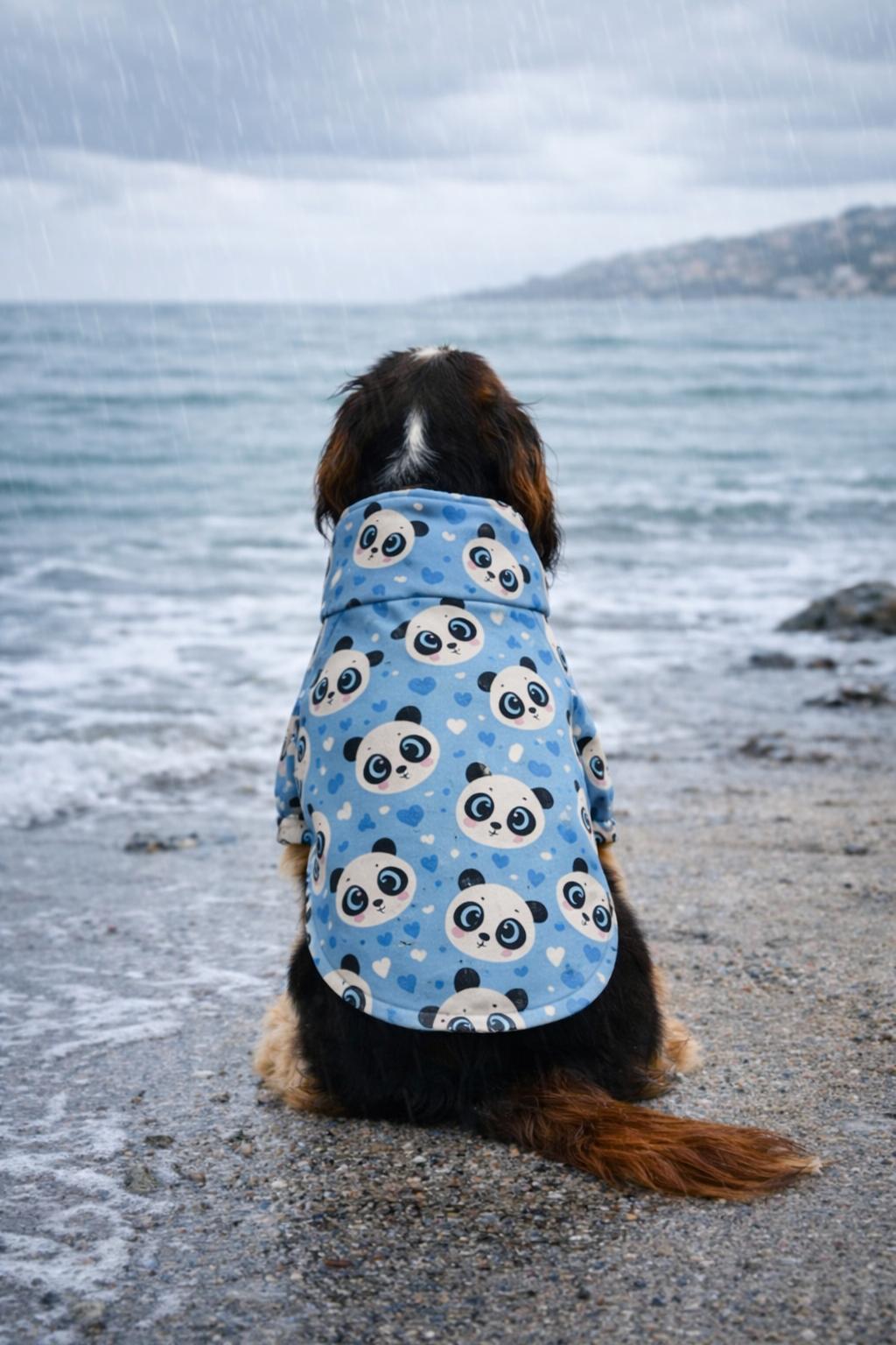 Gedyco Blue Panda Polarlı Küçük Irk Köpek Yağmurluğu