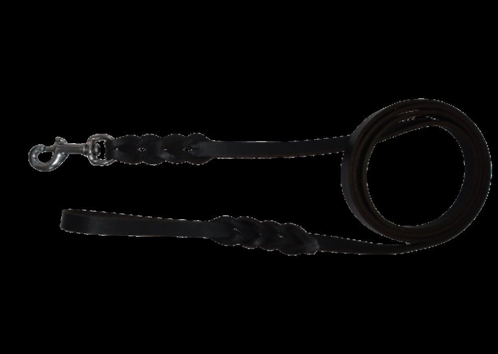 Örgü Detaylı Gerçek Deri Köpek Gezdirme Kayışı 1,5 cm x 2 m