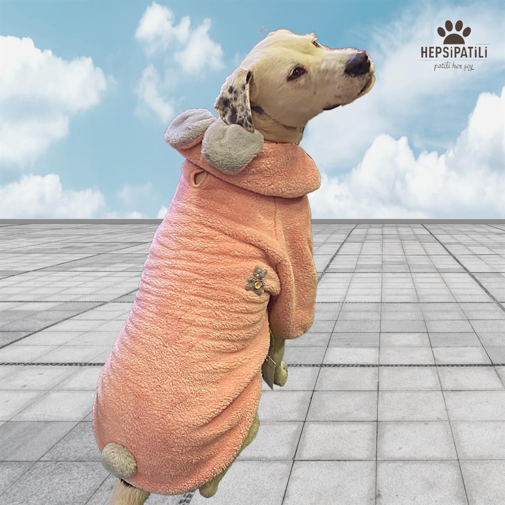 Gedyco Powder Pink Premium Peluş Büyük Irk Köpek Sweatshirtü (21-50 kg arası köpeklere uygundur)