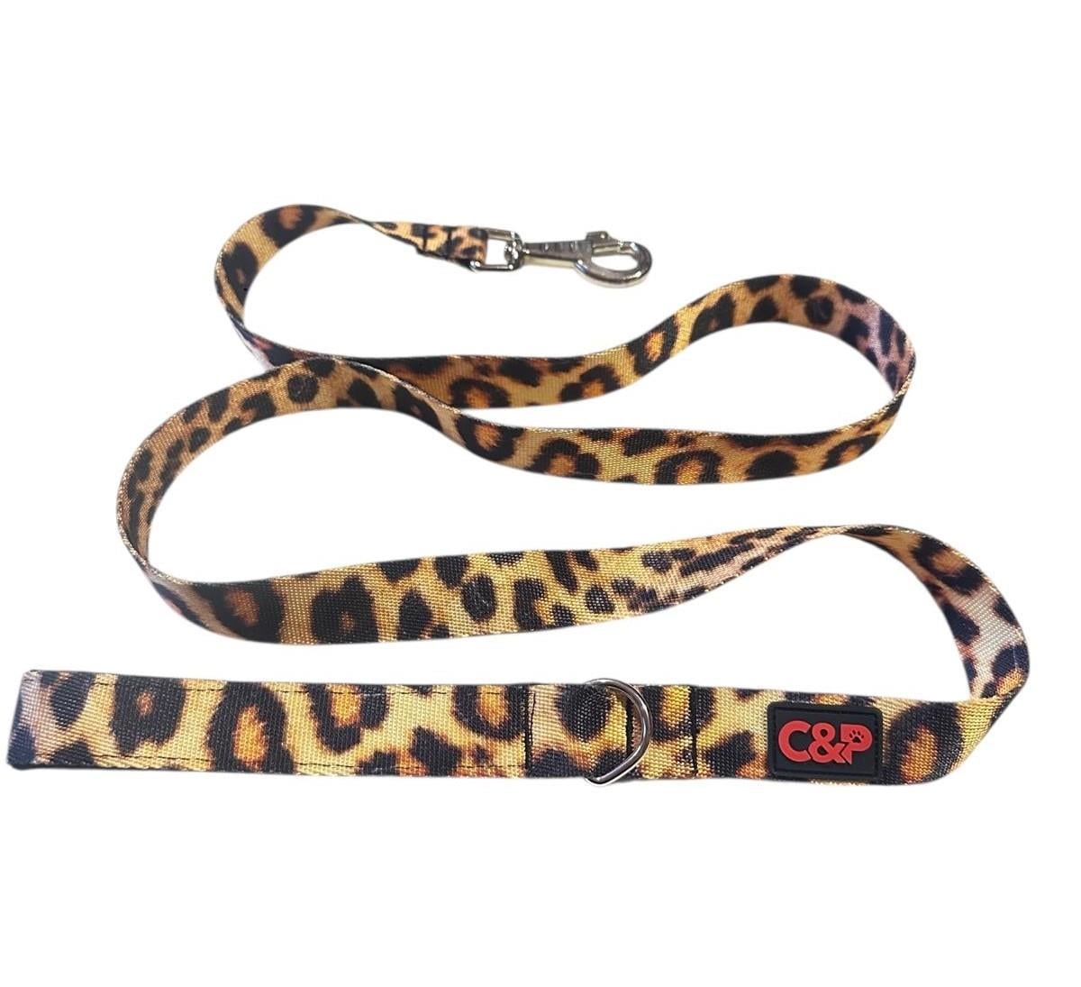C&P Wild Leopard Köpek Gezdirme Kayışı 120 cm x 2,5 cm