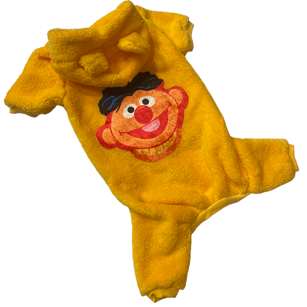Muppets Kapüşonlu Sarı Peluş Küçük-Orta Irk Köpek Tulumu (2,5 kg-13 kg arasına uygun bedenlerde)