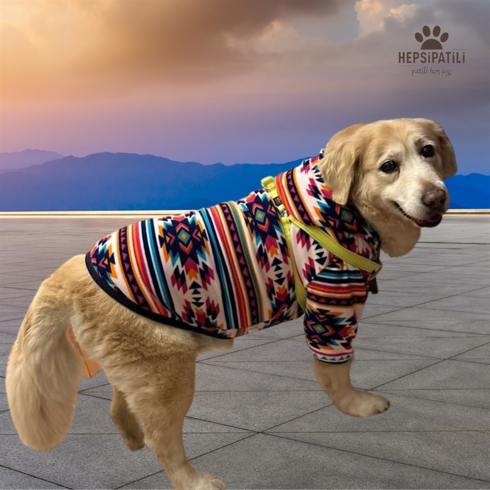Gedyco Aztec Rug Polar Büyük Irk Köpek Sweatshirtü (21-50 kg arası köpeklere uygundur)