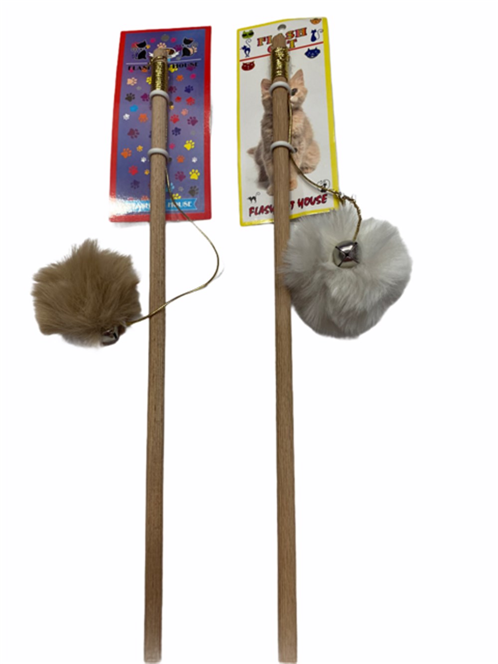 Ponponlu ve Zilli Kedi Oltası 41 cm (1 adet)