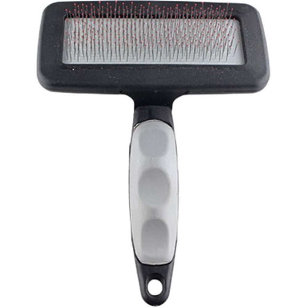 Zampa Silikon Başlıklı İnce Tel Kedi ve Köpek Fırçası Gri 15 x 12 cm