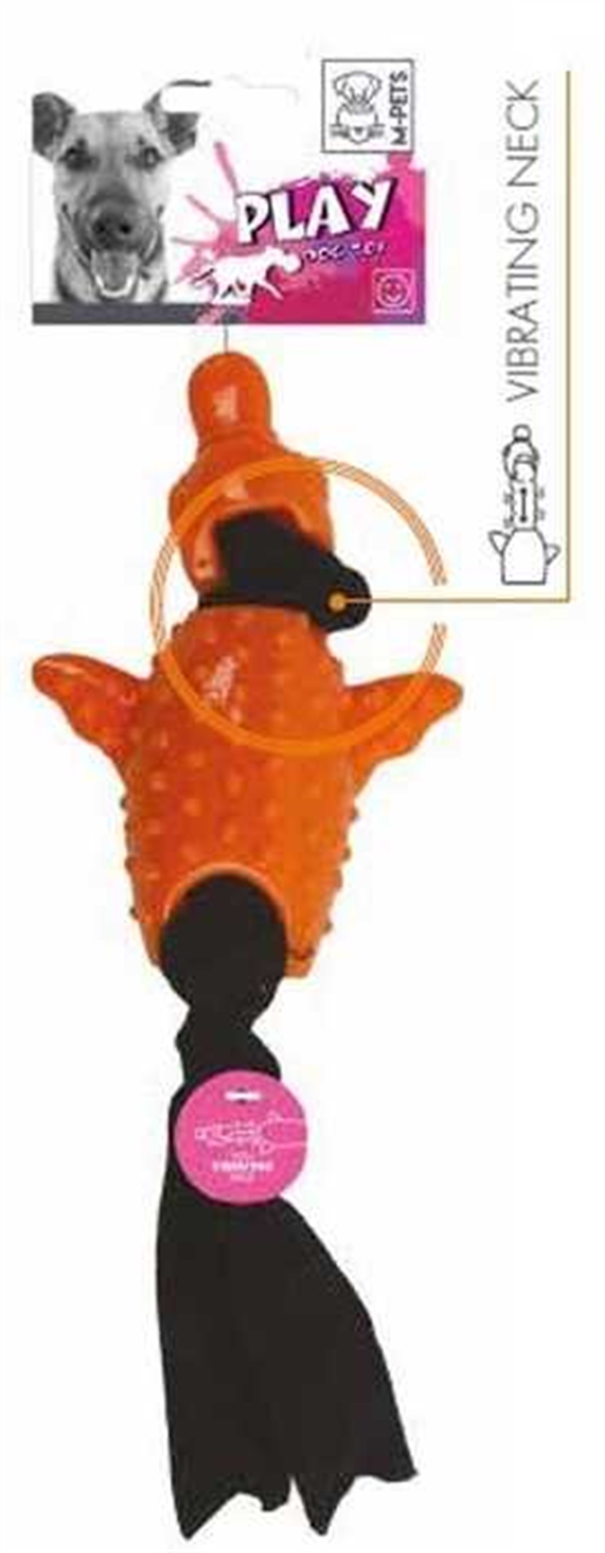 M-Pets Termoplastik İpli Titreşimli Ördek  Köpek Oyuncagı 15,3 Cm