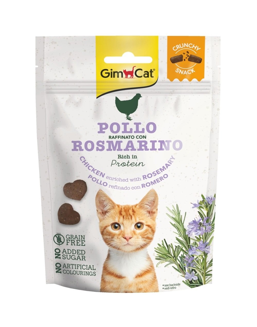 Gimcat Crunchy Snacks Chicken & Rosemary 50 gr Tavuklu ve Biberiyeli Tahılsız Kedi Ödülü