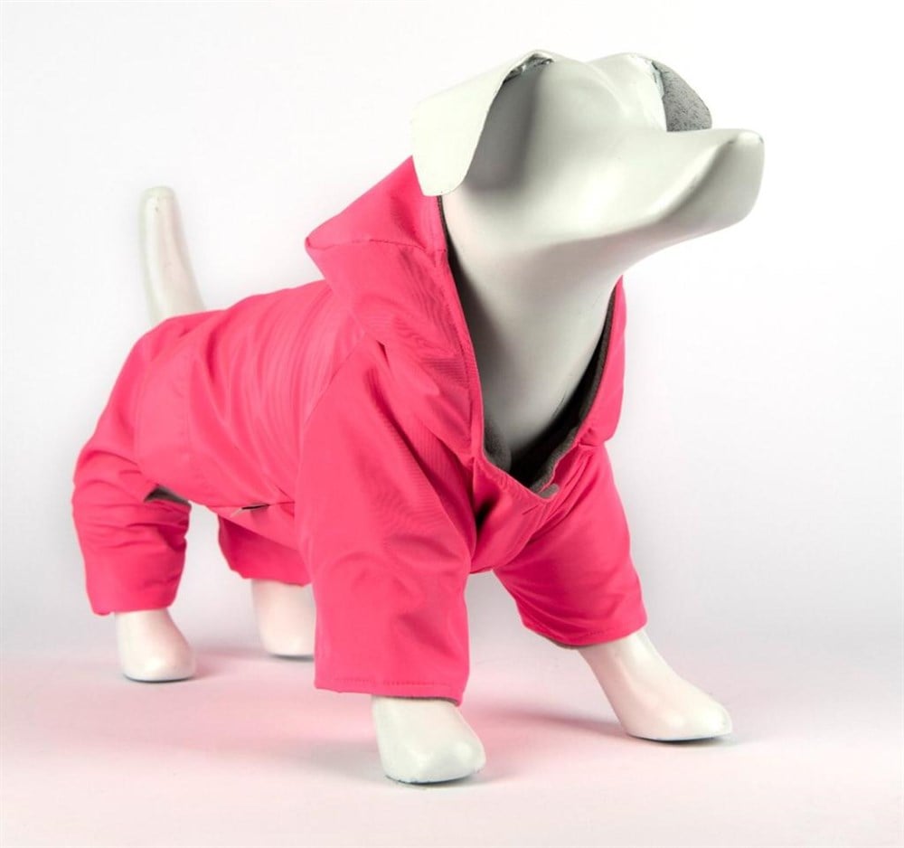 Gedyco Su Geçirmez içi Polarlı Küçük Irk Köpek Tulumu Neon Pembe
