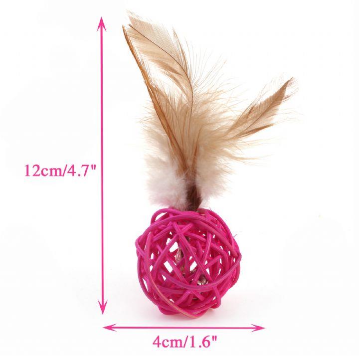 Nunbell Tüylü Bambu Kedi Oyun Topu 1 adet 4 cm