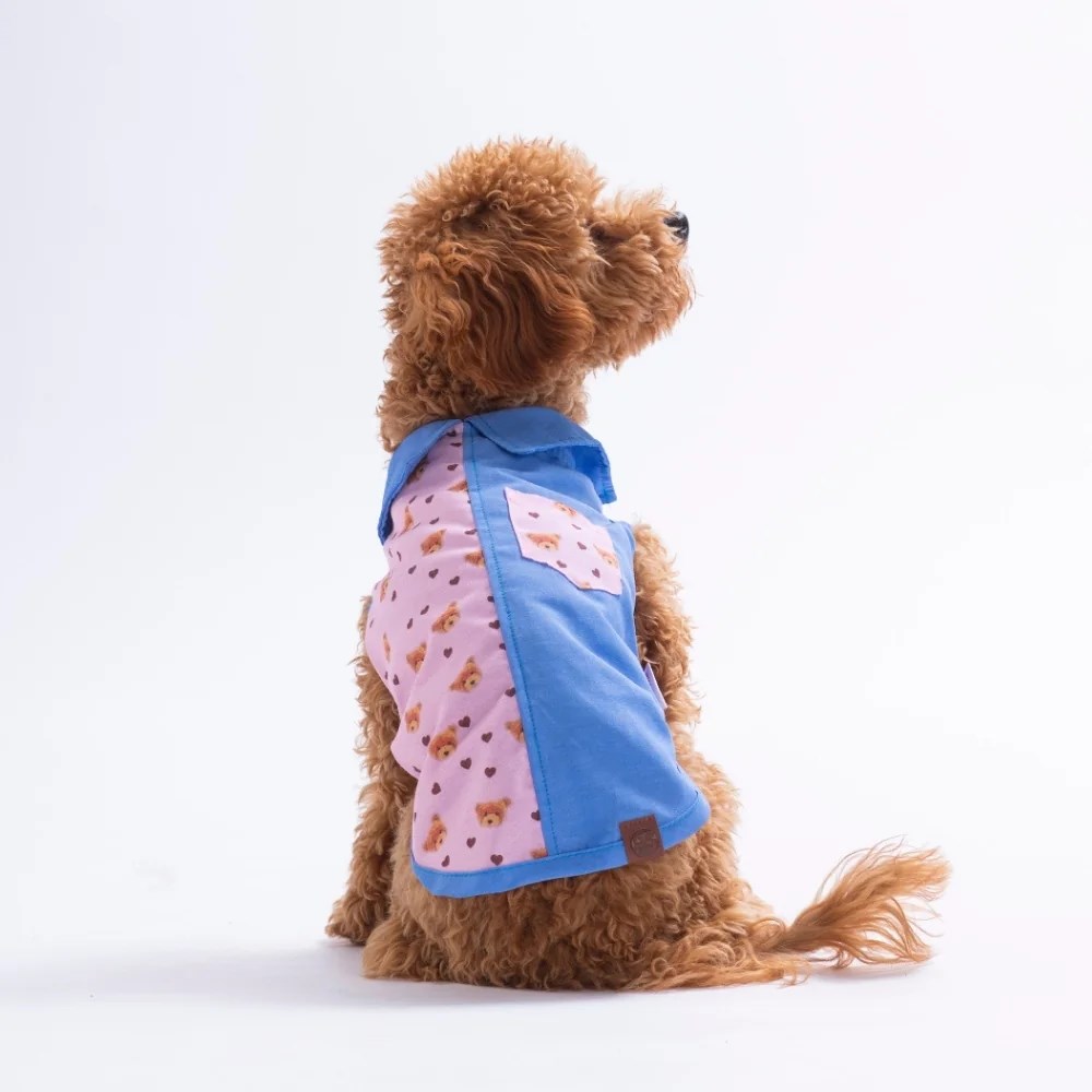 PawStar 26409 Cozie Bear Desenli Denim Gömlek