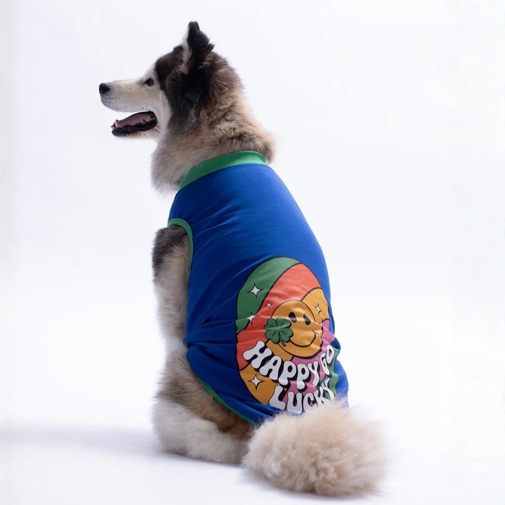 PawStar 26852 Mavi Happy Go Büyük Tişört
