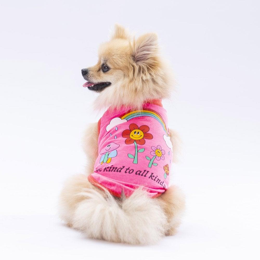 PawStar Neon Pink Be Kind T-Shirt Küçük Irk
