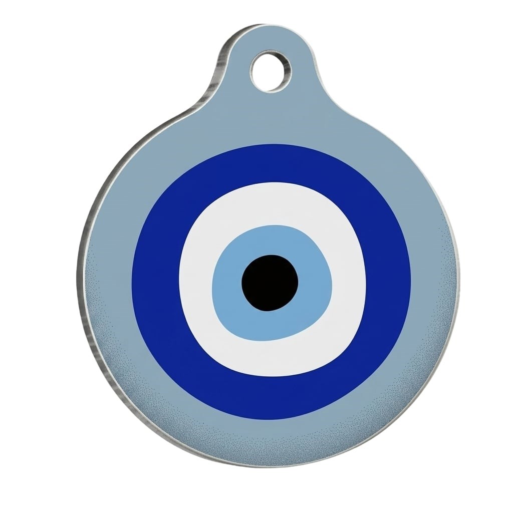 PawStar QR38 Charm Evil Eye Desenli Kedi Köpek İsimliği
