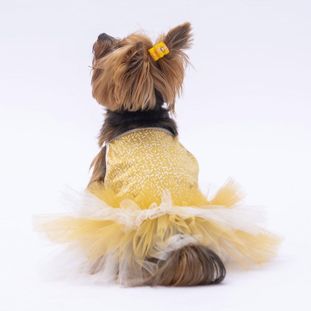 PawStar Sarı Polka-Dot Elbise