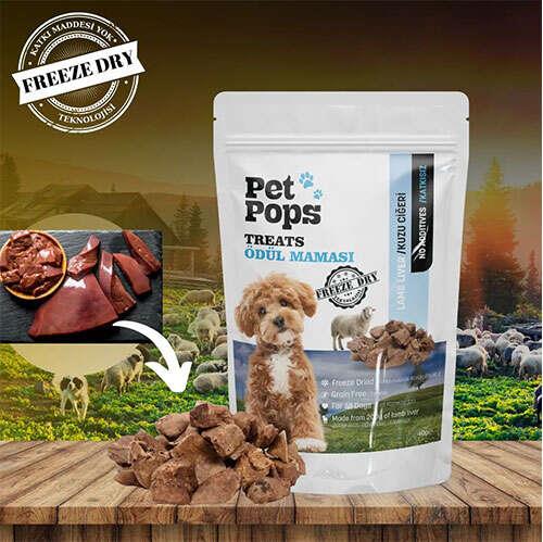 Pet Pops Freeze Dry Kuzu Ciğeri Köpek Ödülü 40 Gr