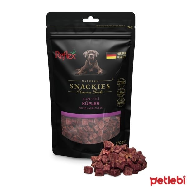 Reflex Snackies Natural Kuzu Etli Küp Tahılsız Köpek Ödül Maması 170gr
