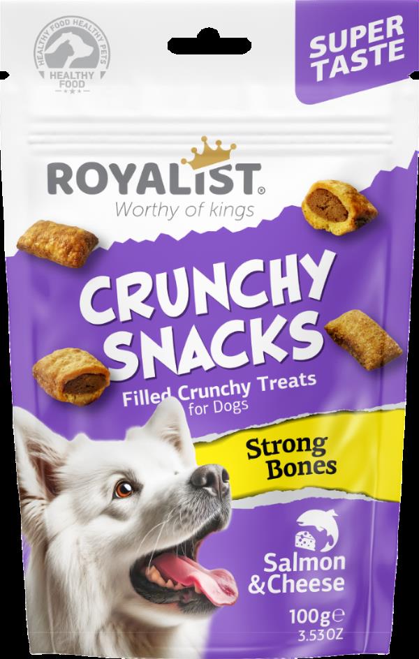 Royalist Dog Crunchy Snacks Salmon & Cheese / Strong Bones Somonlu ve Peynirli  100 Gr