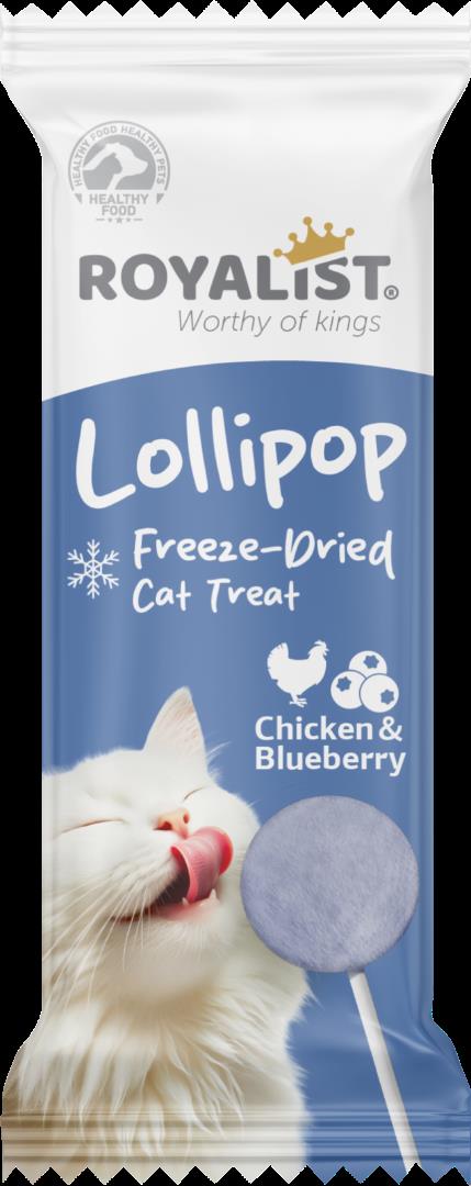 Royalist Freeze Dried Tavuklu ve Yaban Mersinli Kedi Lolipop Ödül 1,4 Gr