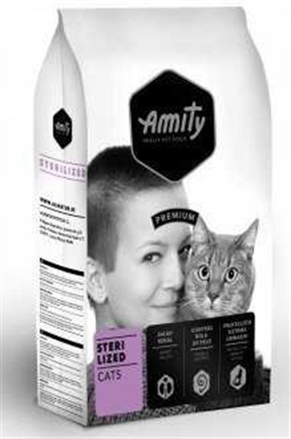 Amity Premium Kısırlaştırılmış Somonlu Yetişkin Kedi Maması 3 Kg