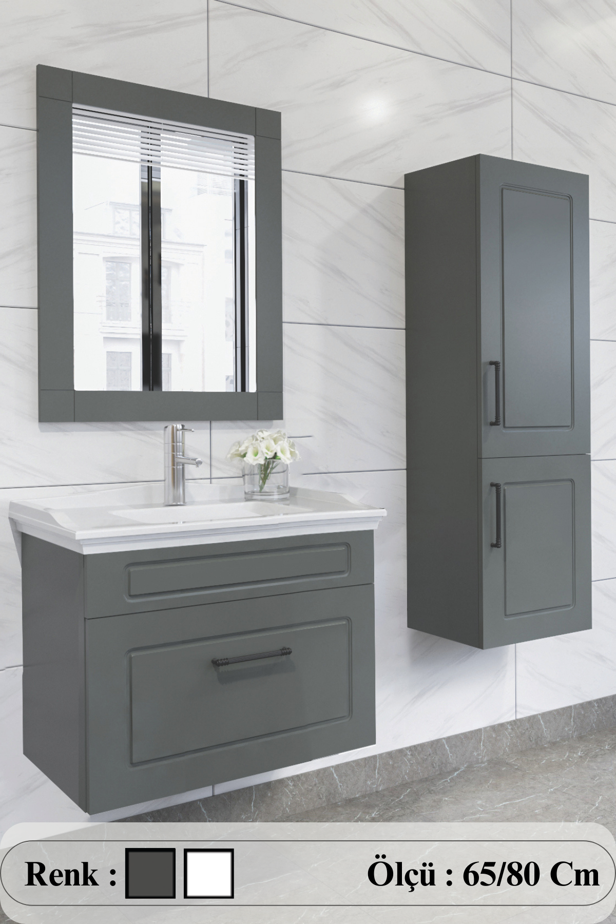 Monaco 80 Cm Banyo Dolabı