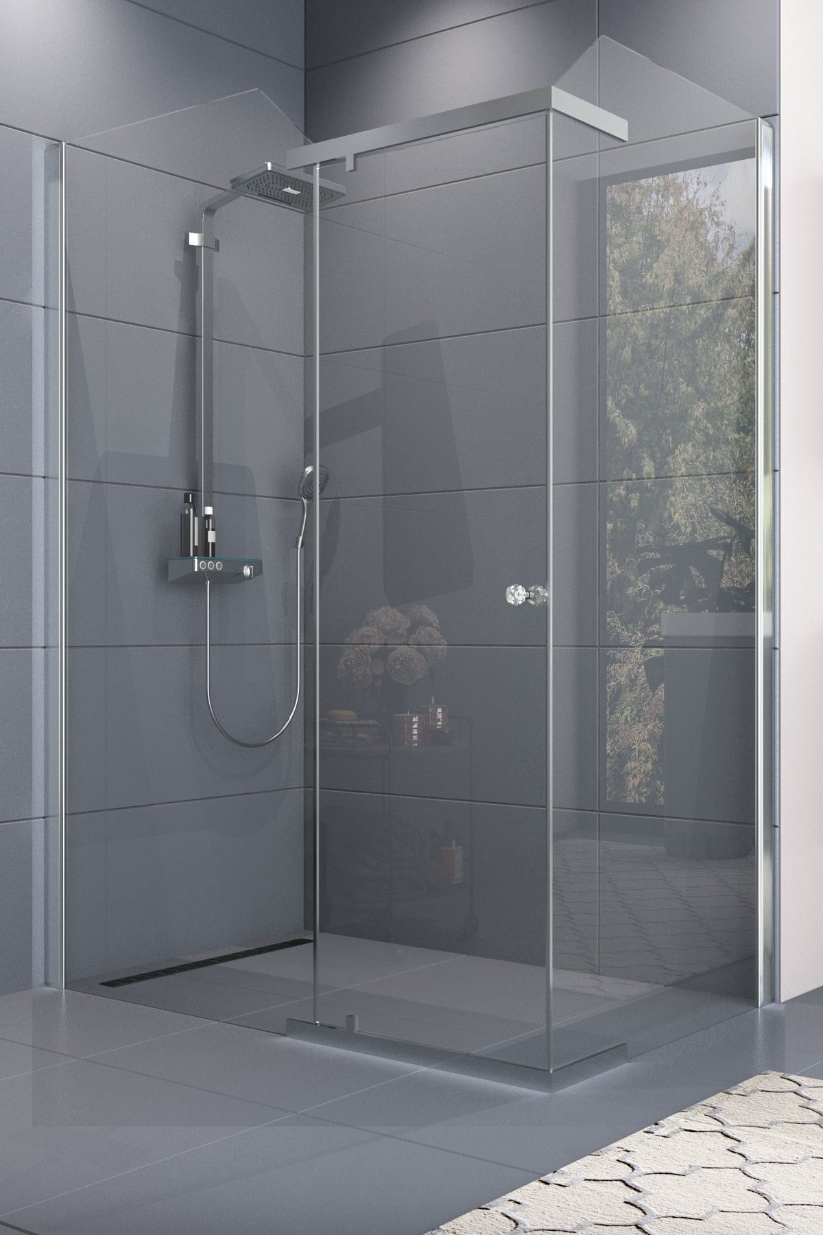 NETDEKO CAMELLIA KROM PROFİL MENTEŞELİ CAM DUŞAKABİN