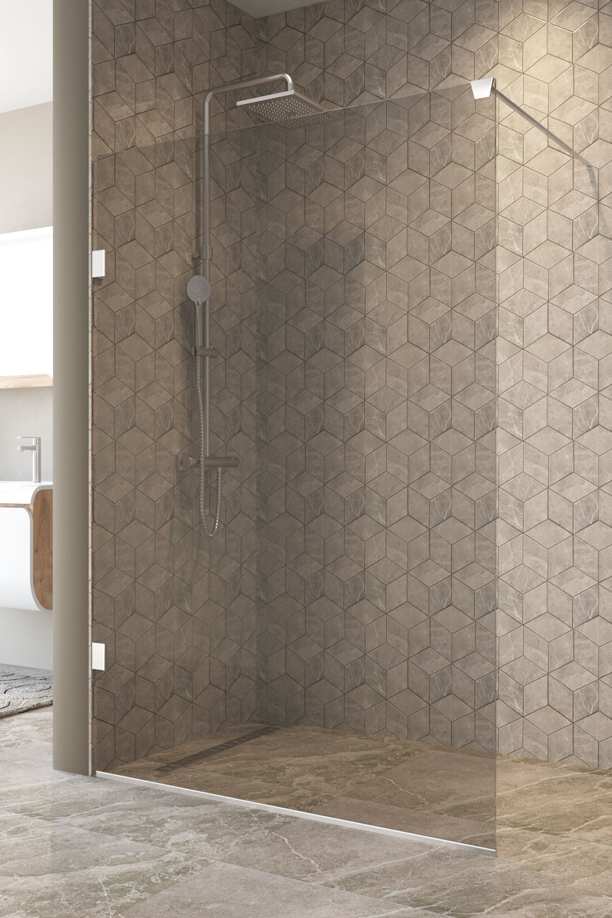 NETDEKO ULTRA KROM PROFİL MENTEŞELİ CAM DUŞAKABİN