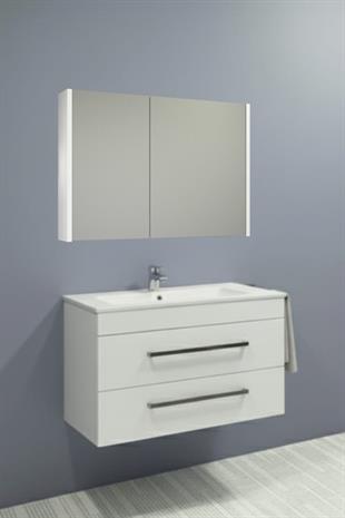 MİMOZA 85 CM BEYAZ LAVABOLU BANYO DOLABI /BEYAZ (BOY DOLAP HARİÇ )