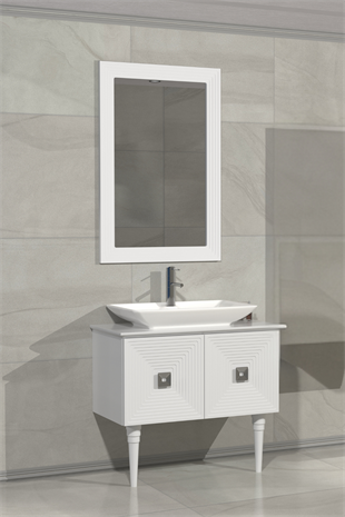 MOSTAR 80CM BEYAZ LAVABOLU BANYO DOLABI-BEYAZ (BOY DOLAP HARİÇ )