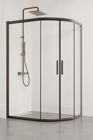 NETDEKO DANIEL  ASİMETRİK BAKIR PROFİL ŞEFFAF CAM DUŞAKABİN (6MM)