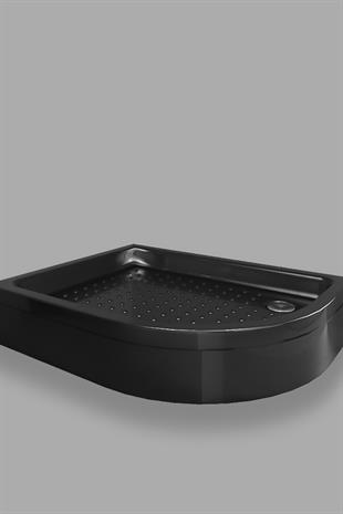 NETDEKO FLORES ASİMETRİK PANELLİ SİYAH DUŞ TEKNESİ