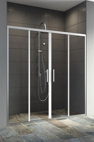 NETDEKO LAREKS İKİ DUVAR ARASI KROM PROFİL ŞEFFAF CAM DUŞAKABİN (6MM)