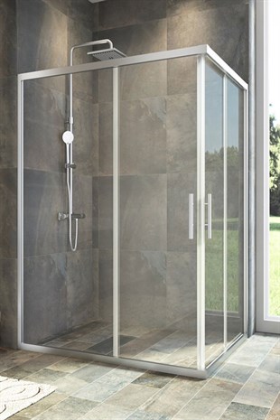 NETDEKO MAXİ DİKD. KROM PROFİL ŞEFFAF CAM DUŞAKABİN (6MM)