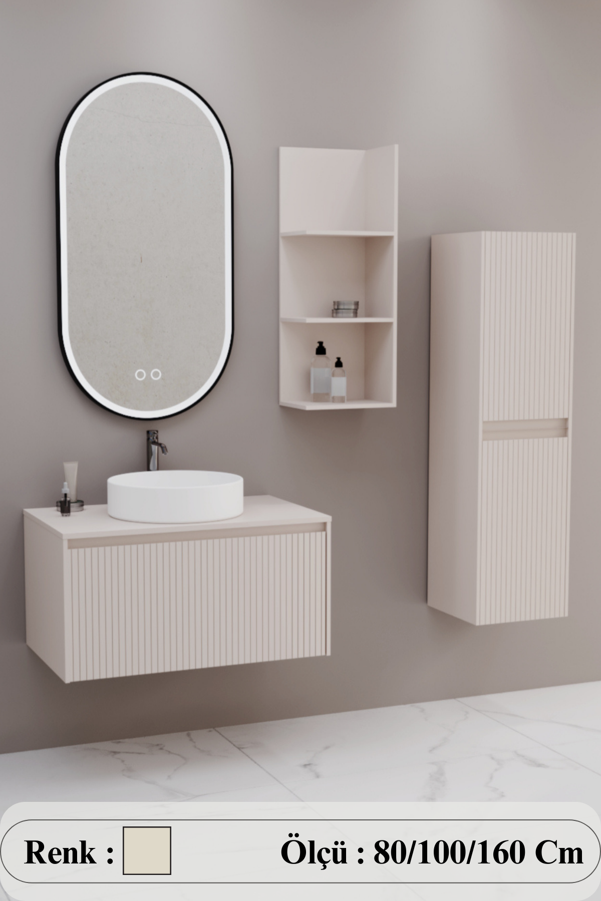 Almonde Banyo Dolabı