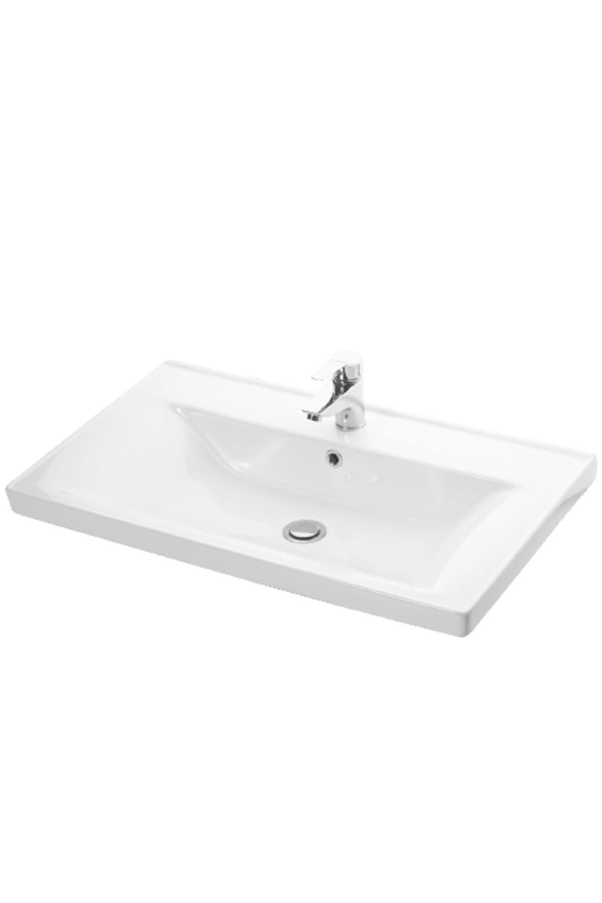 Esvit Sava 100 cm  Dolap Uyumlu Etejerli Kalın Bantlı Lavabo (2100)