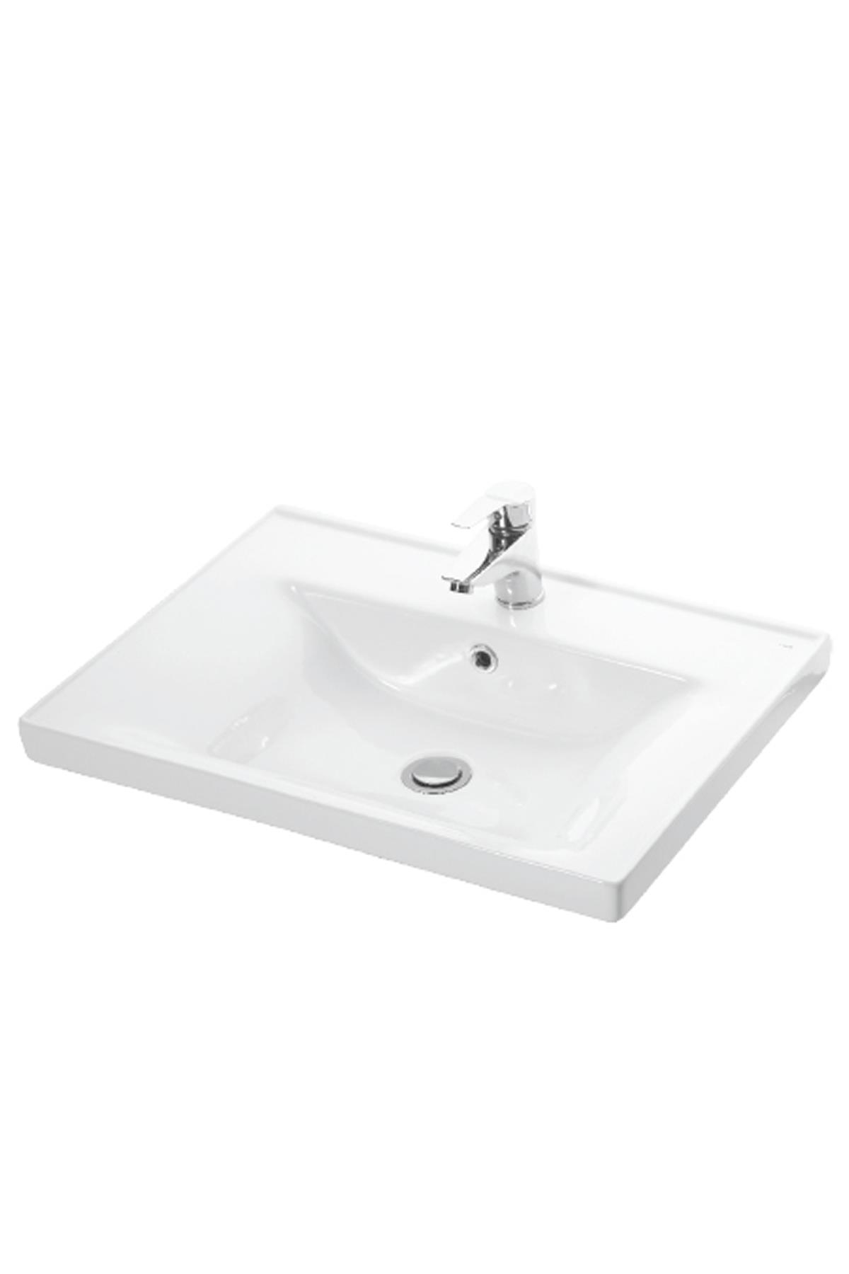 Esvit Sava 65 cm  Dolap Uyumlu Etejerli Kalın Bantlı Lavabo (2065)
