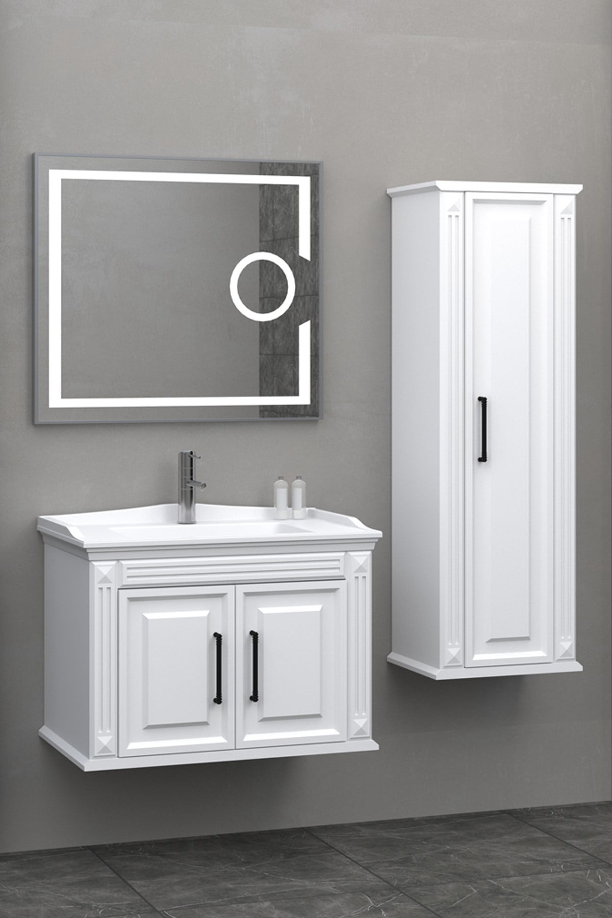 MİLANO 80 CM BANYO DOLABI - BEYAZ (BOY DOLAP HARİÇ)