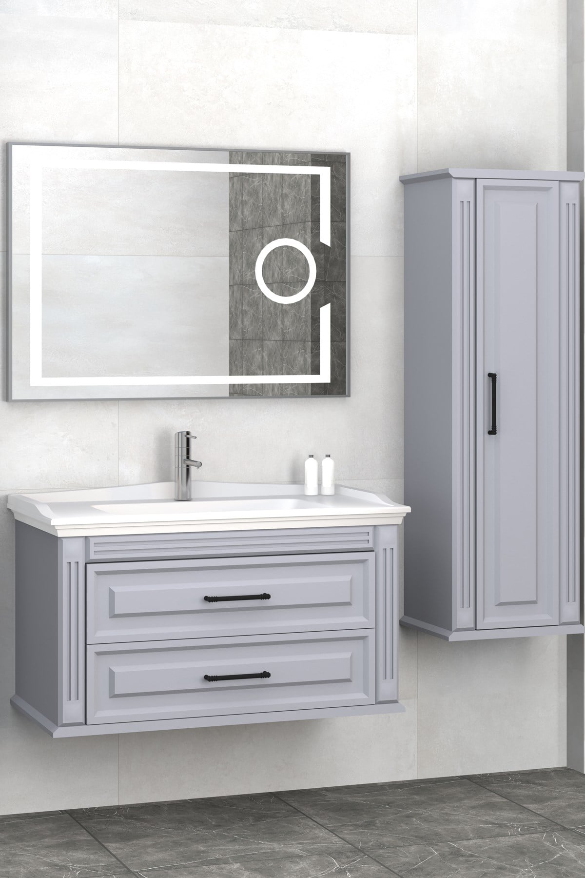 MOSKOVA 100 CM BANYO DOLABI - GRİ (BOY DOLAP HARİÇ)