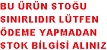 sınırlı stok