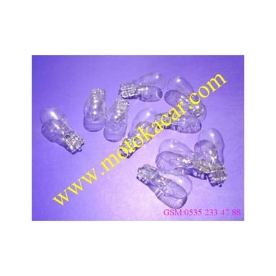 BÜYÜK DİPSİZ AMPUL ŞEFFAF 12V10W