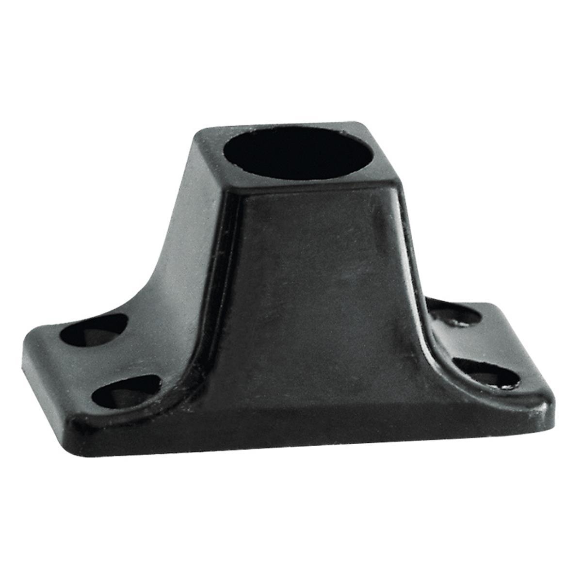  Rectangular Socket 90°, f/Tube Ø22mm, Plastic, Black 