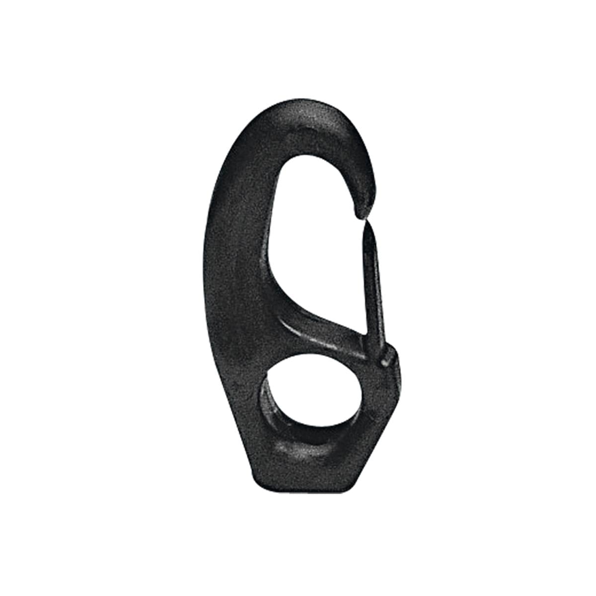  Snap Hook w/Eye Ø15x55mm, f/Ø8mm Cord, Polyam. Black 